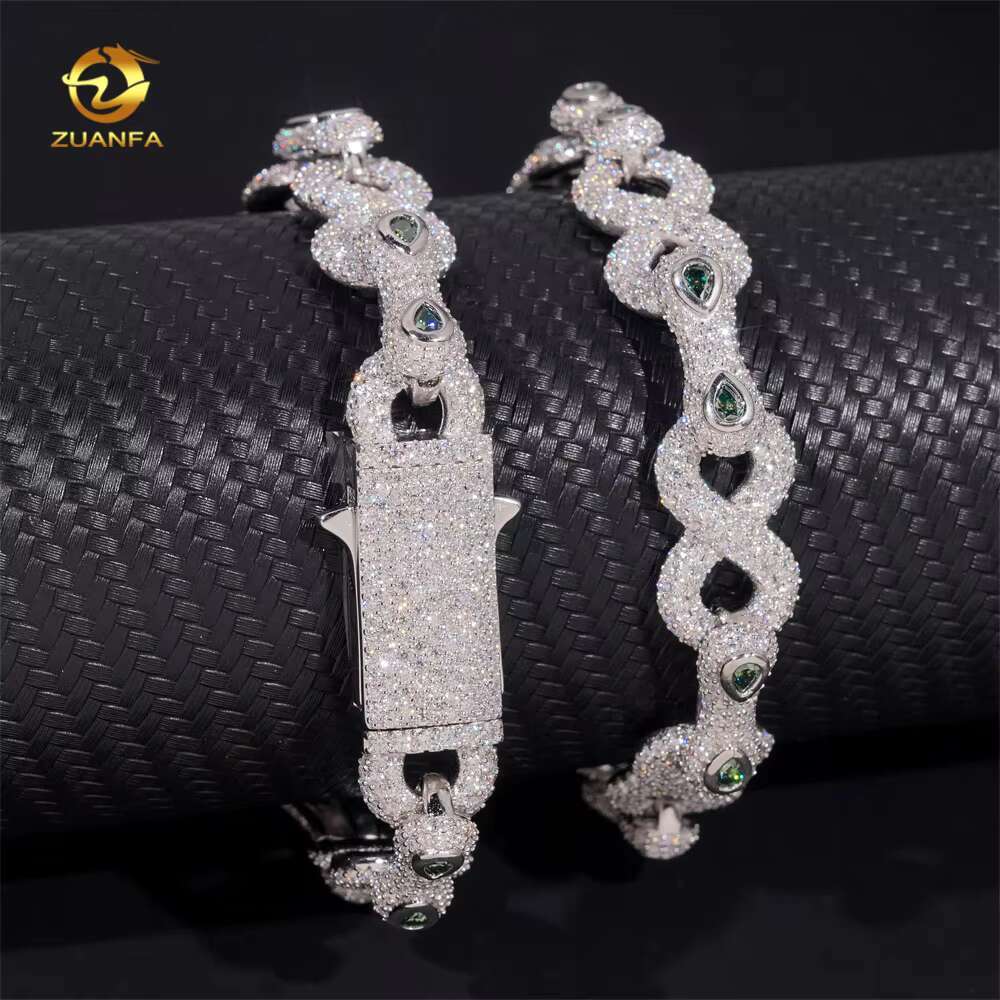 Sterling Silver 925 Fine Jewelry Pendant Necklace Bracelet Iced Out Vvs Moissanite Hip Hop Jewelry Cuban Link Chain