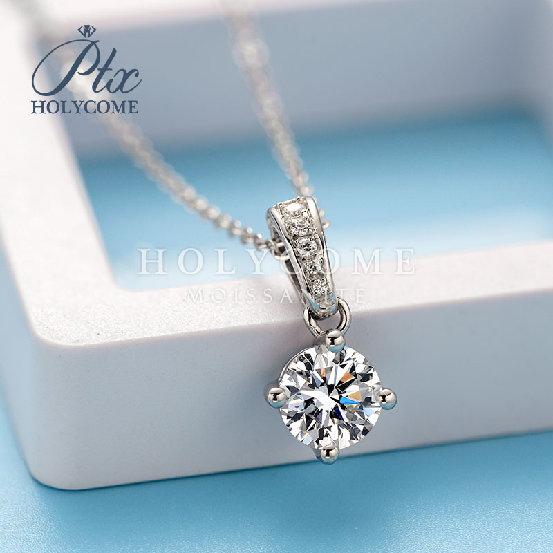 Fashion Earring Jewelry Moissanite Necklace GRA Certified Stud Earrings 4 Claw D Color VVS Moissanite Pendant Necklace for Women