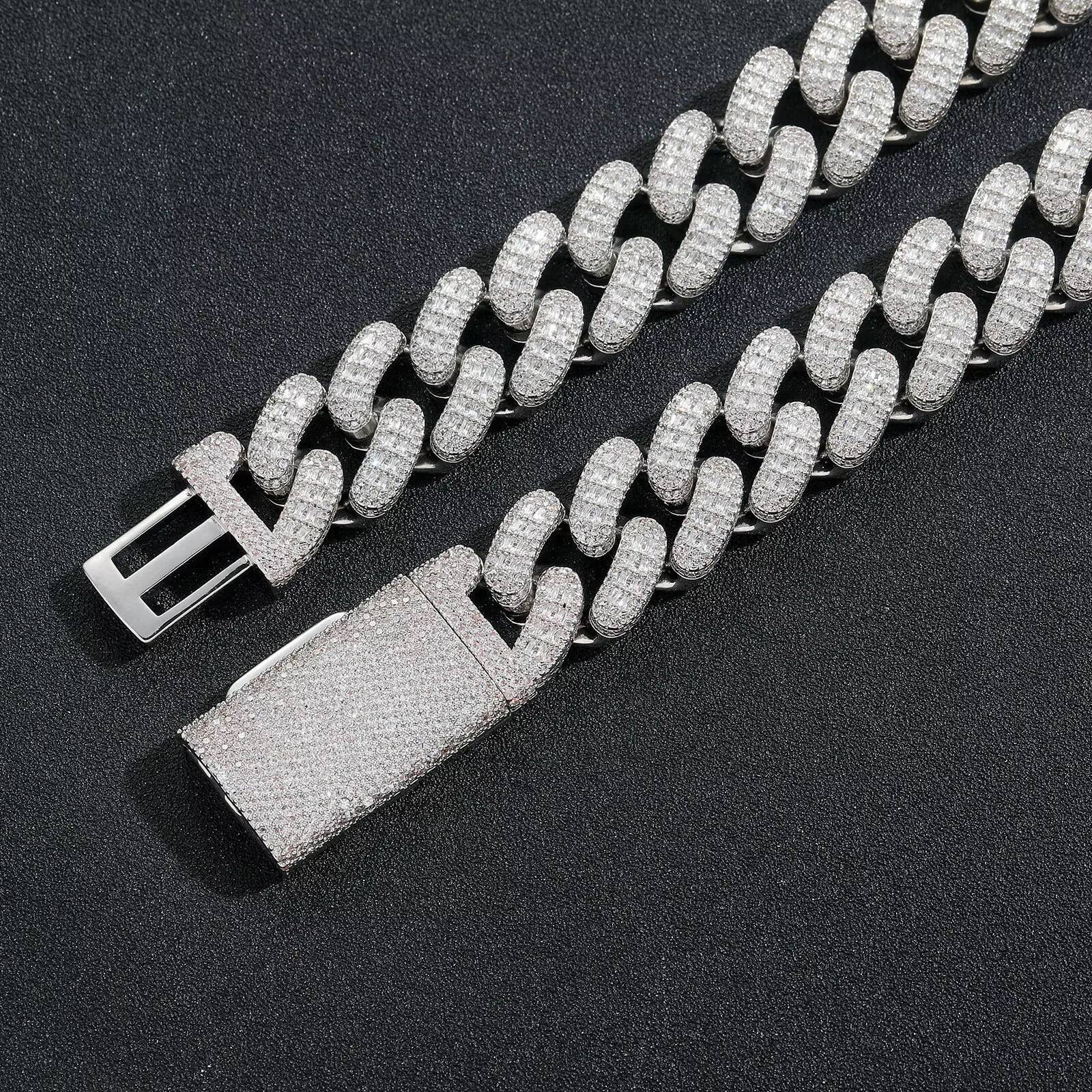 BES 20MM High Quality Gold Plated Brass k Necklace Zircon Cuban Chain Trend Personality Hip Hop Jewelry
