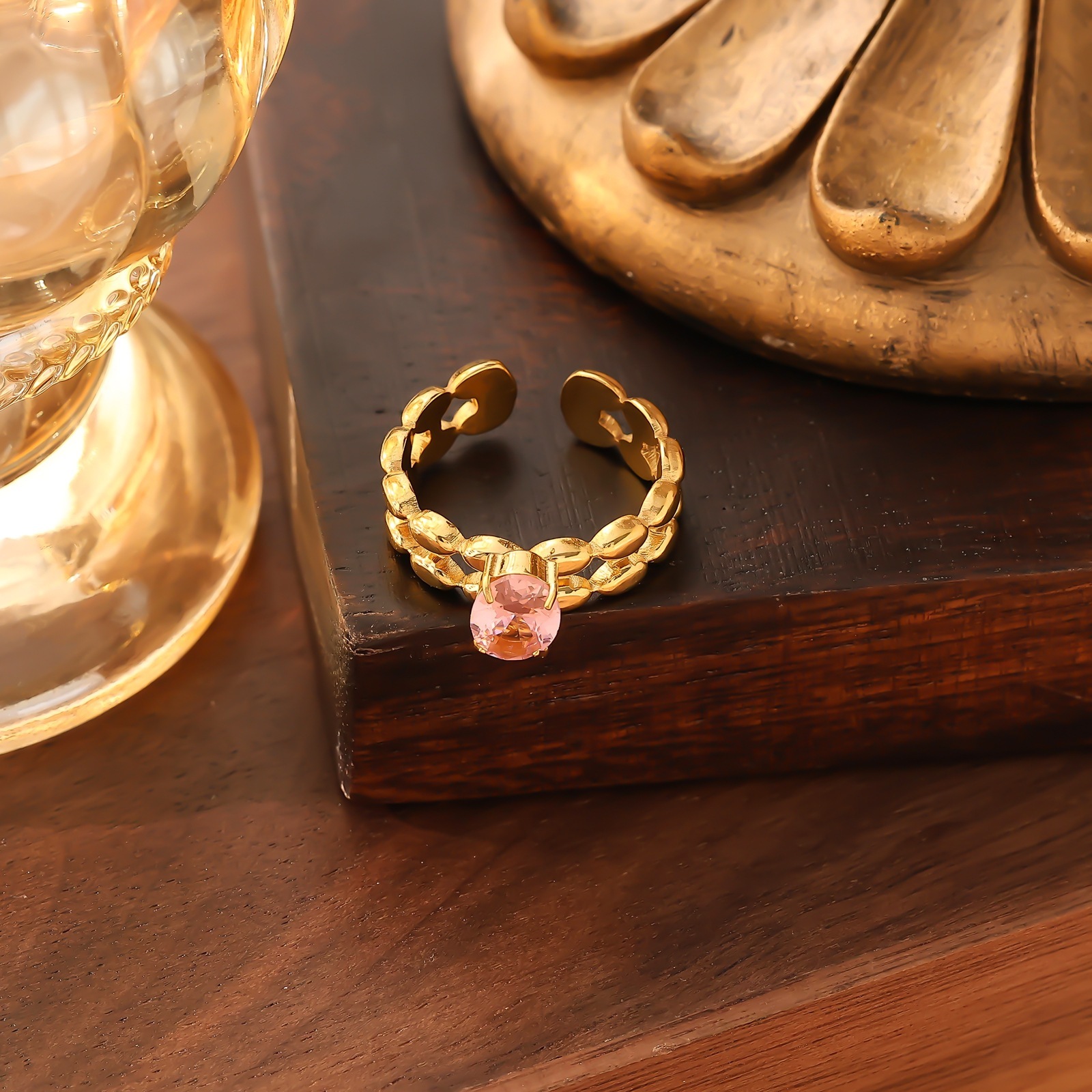 French Style New Wind Open Ring for Women, Light Luxury High-end Gold Ring, Non-fading Niche