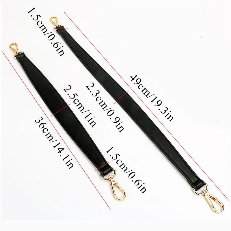 36/49cm Genuine Leather Bag Strap Golden Buckle Replacement Accessories For Handbags Fashion Shoulder Bag Strap Purse Strap 250530
