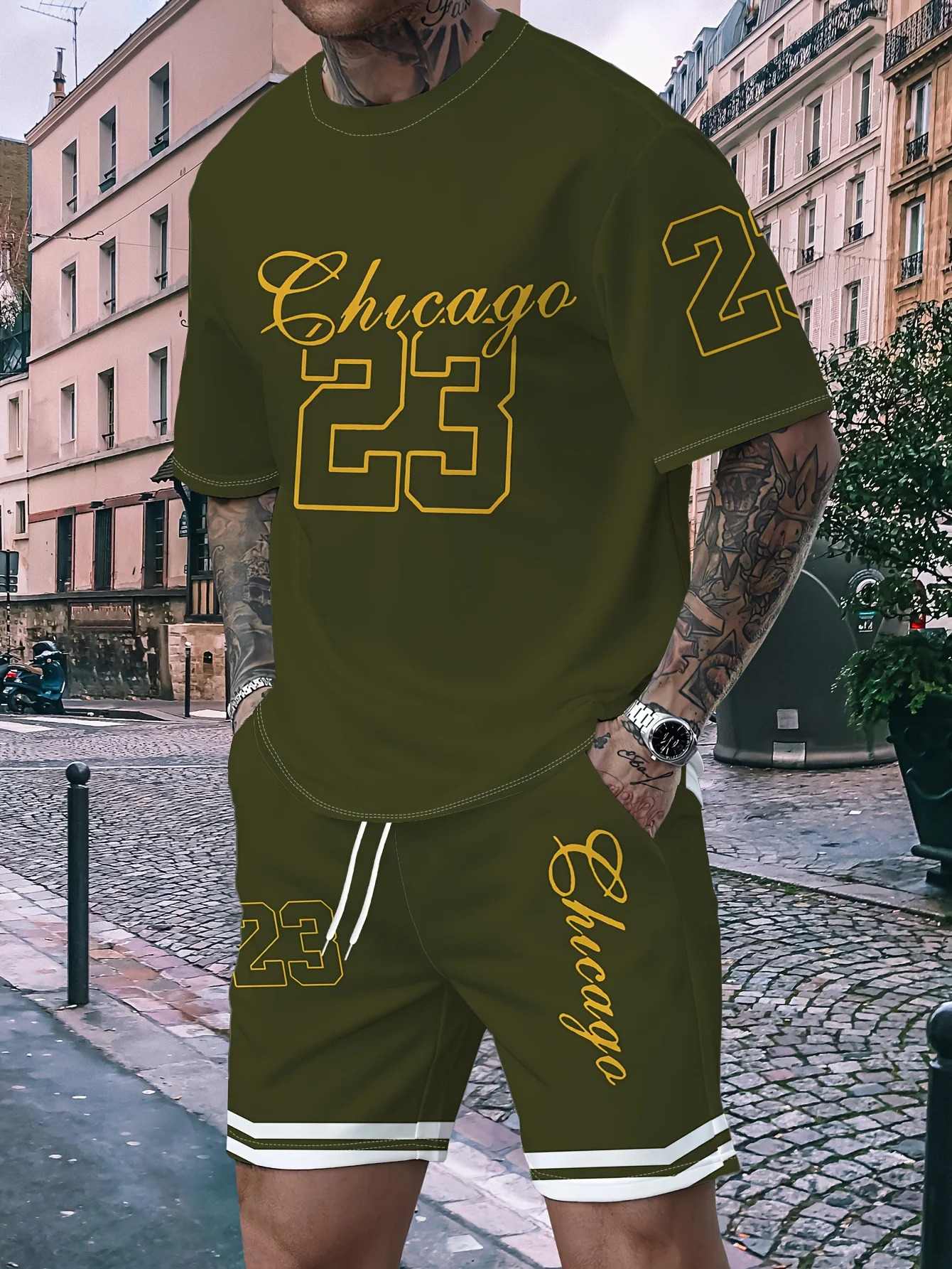 Summer Mens Sports TShirt Shorts Suit 2025 Breathable Sweat Fast Drying Loose Round Neck Running Workout Clothes 250530