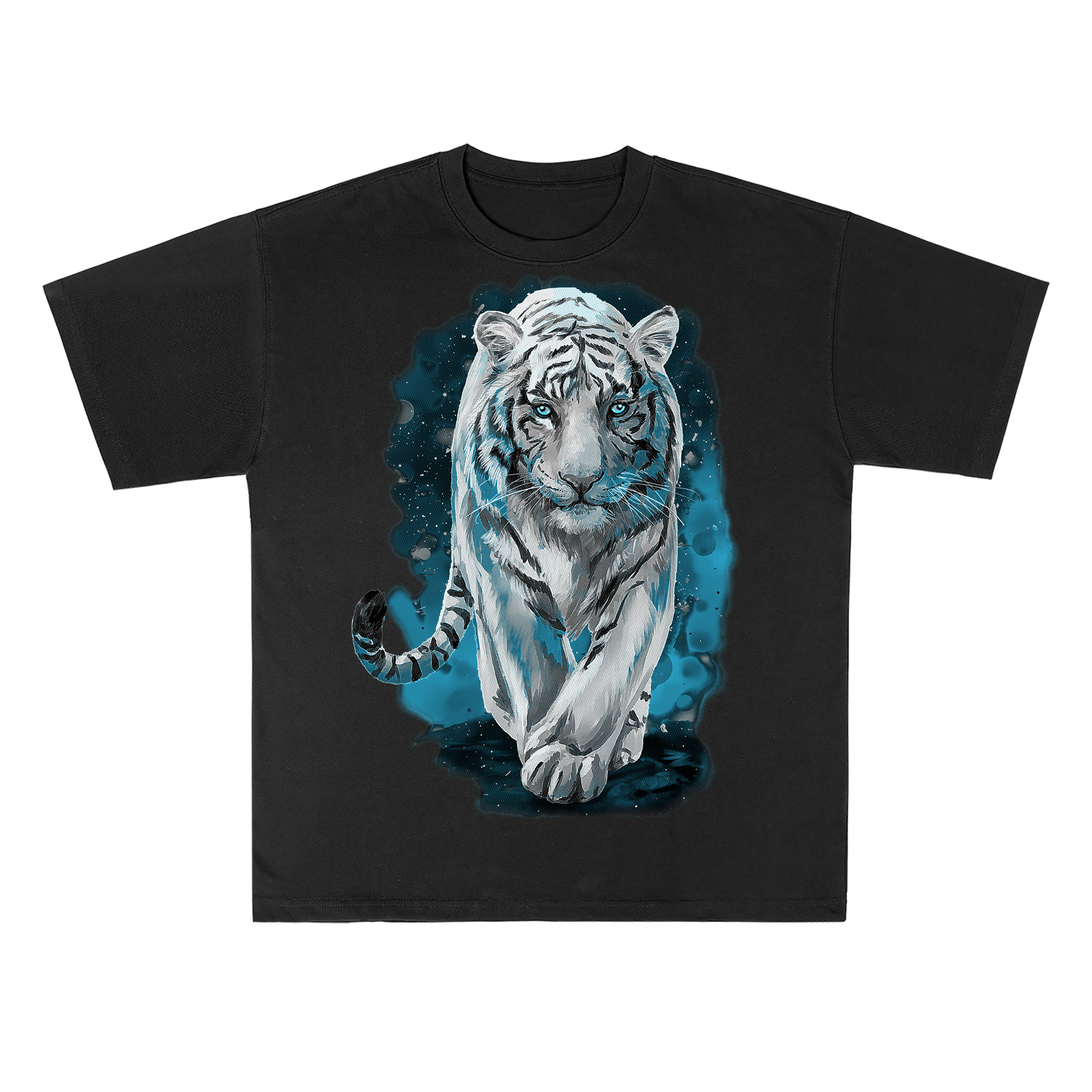 T-shirt men's top designer cotton T-shirt Luminous effect The Bengal tiger instant success strike short sleeved clothing high-quality fashionable