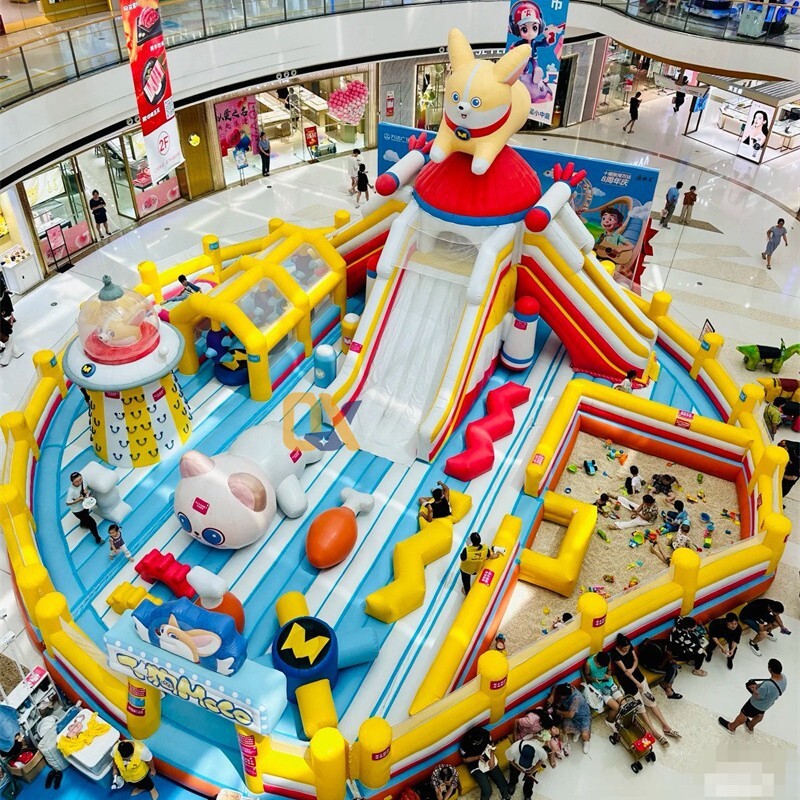 Space Odyssey Slide Big Yellow Duck Water Bouncy Fantasy Park Mechanical Iatable Castle