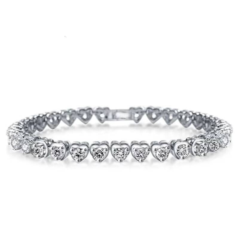 Sterling Sier Moissanite Tennis Chain Bracelet Hip-Hop Style and Large Bangle