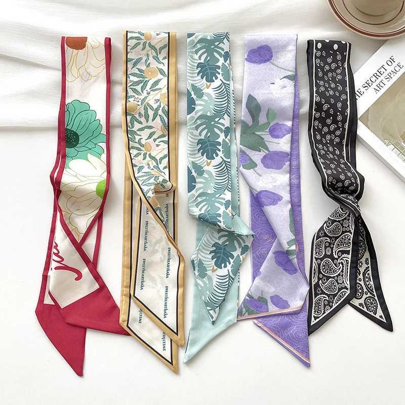 New luxury Brand Model Small Silk Scarf Women Hair Band Bag Handbag Handle Ribbon Scarf Band Neck Scarves Neckerchief W250602