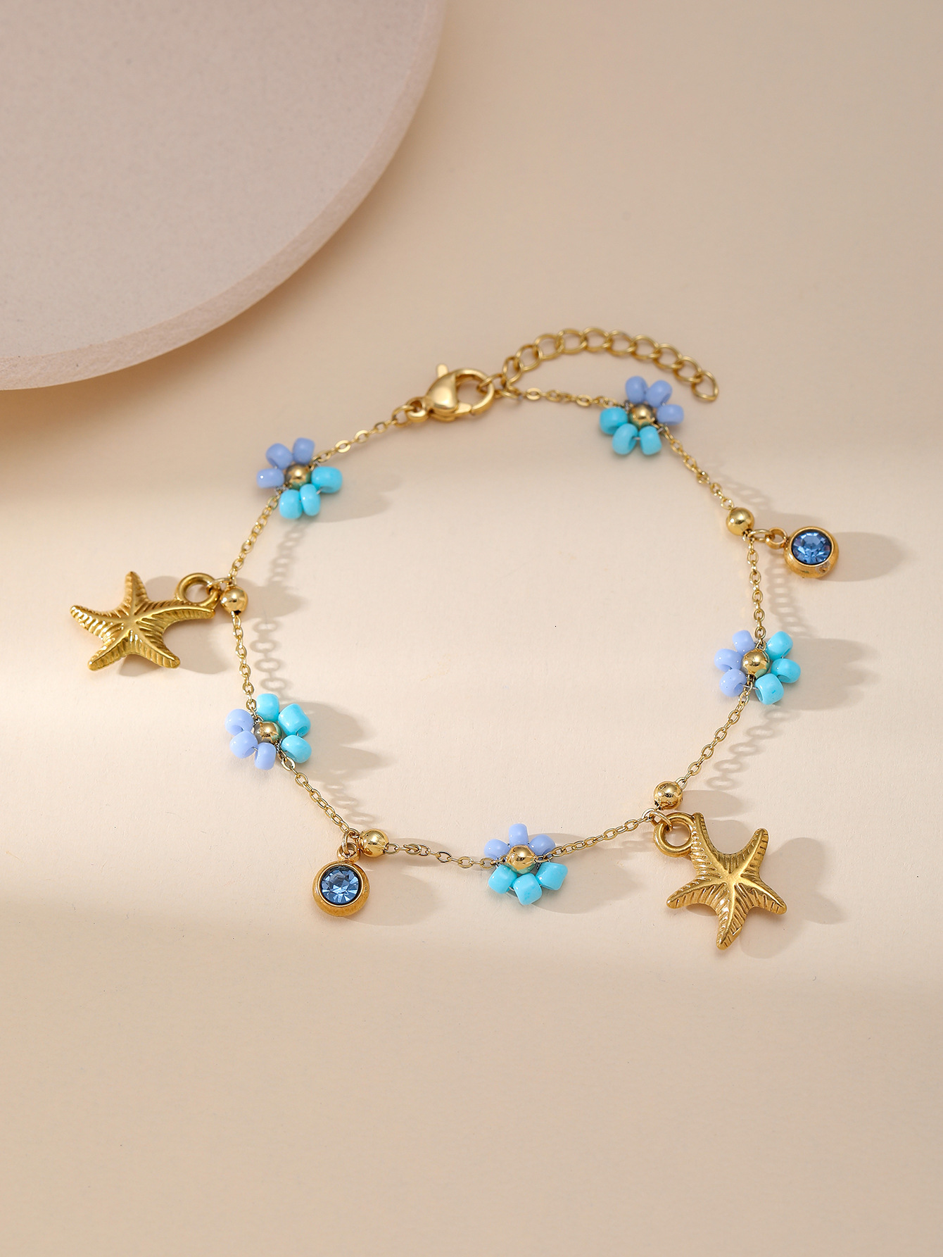 Trendy Fashion Style Stainless Small Bracelet Necklace New Jewelry Set Titanium Steel Flower for Women