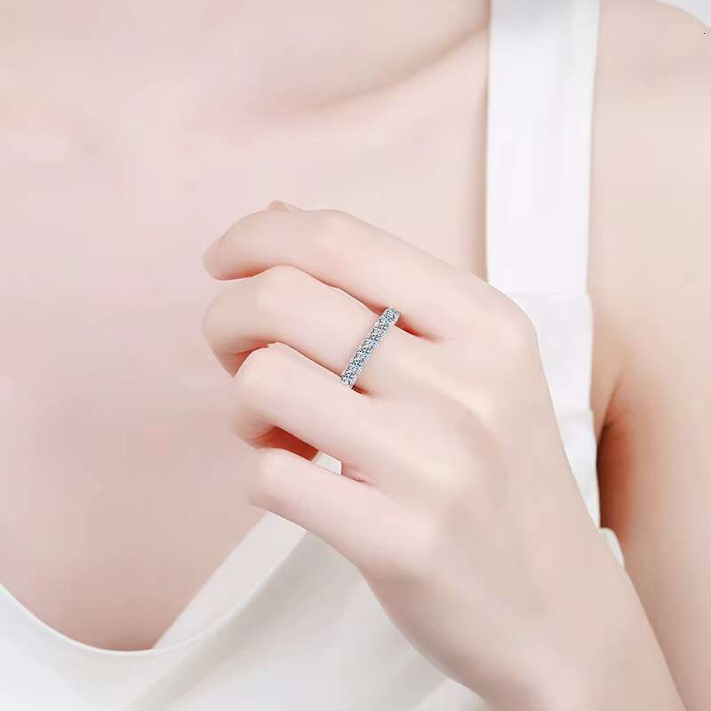 Fashion Jewelry Baguette Moissanite Ring S925 Sterling Silver Engagement Ring for Women