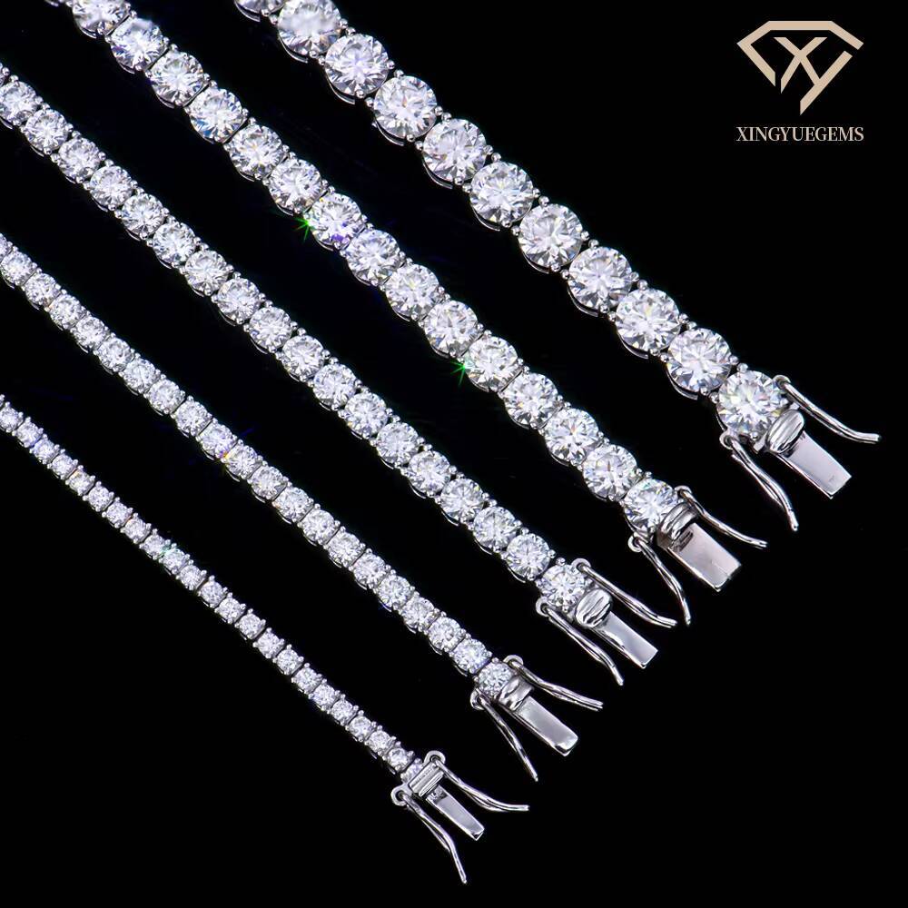 Mossanite Moissanite Chain Bracelet Jewelry Manufacturer 2-6mm VVS Tennis Fashion Unisex Hip-Hop Men's Gift