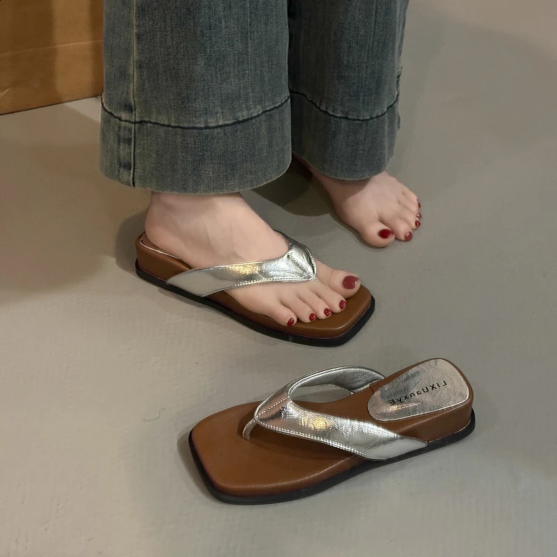 Summer Women Gladiator Clip Toe Slippers Casual Wedges Heel Dress Slides Outdoor Beach Flip Flop Shoes 250528