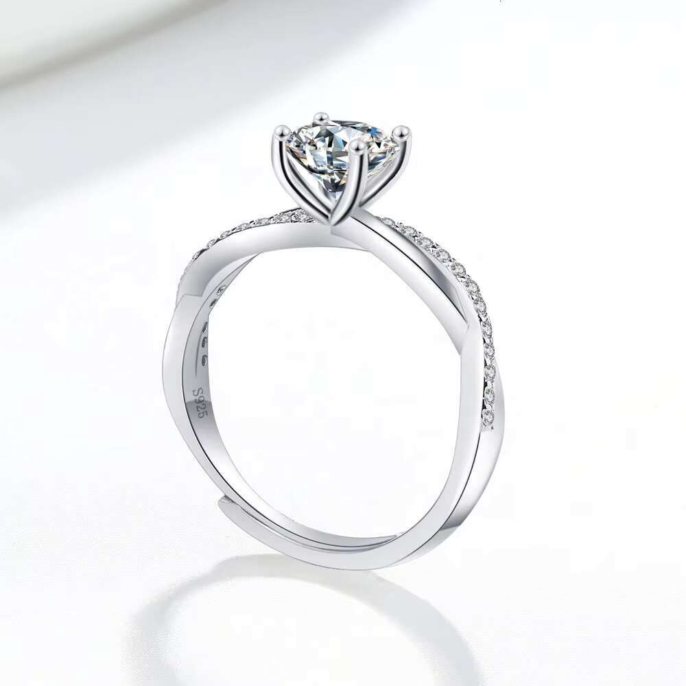 6.5mm 1ct Excellent Cut Round Moissanite Diamond Ring Gold Plated Wedding Ring