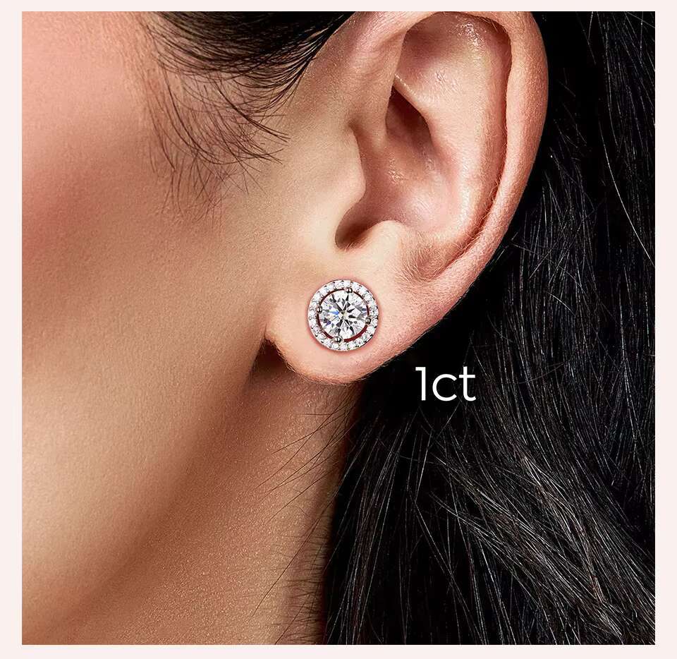 Fashion Hip Hop Gra Certified Diamond Moissanite Vintage Stud Earrings 925 Silver 18k Gold Plated Women Engagement Fine Jewelry