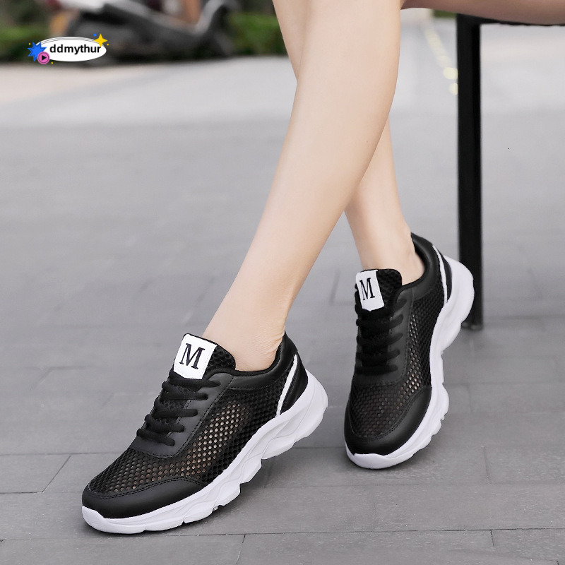 New Hollow Out Versatile Soft Sole Casual Shoes Breathable Lightweight Running Sneakers Mesh Women's Summer Style ddmythur