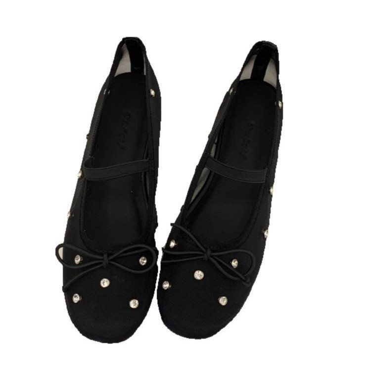 Designer Heels and Ballet Flats Elegant Princess Shoes with Butterfly Knot Fashionable Net Design Soft Sole and Sparkling Rhinestones Perfect for Any 