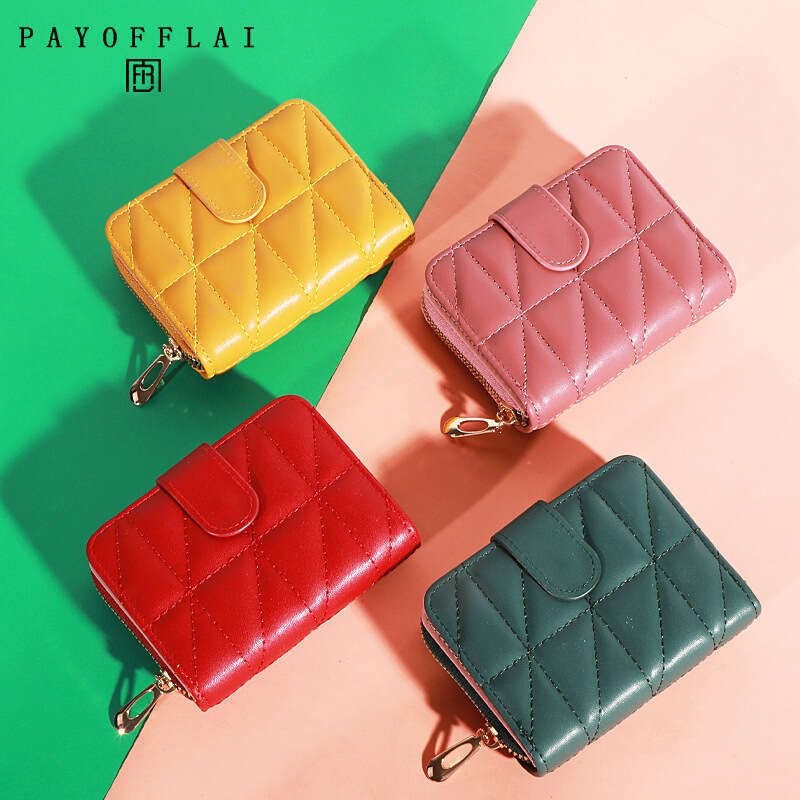 PAYOFFLAI Korean Style Cute PU Short Coin Purse for Women 80% off Zipper Wallet Card Holder