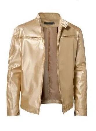 2025 Motorcycle Jacket Slim Short-Coat Collar PU Jackets Autumn Winter Windproof Leather Coat Blazer Men Blazers 5Xl