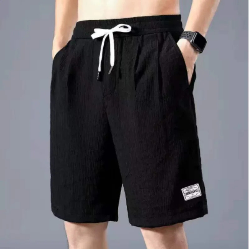 Summer Ice Silk Shorts Mens Thin Sports Casual Loose Fashion Trend Cool Breathable Straight Leg Pants 250530