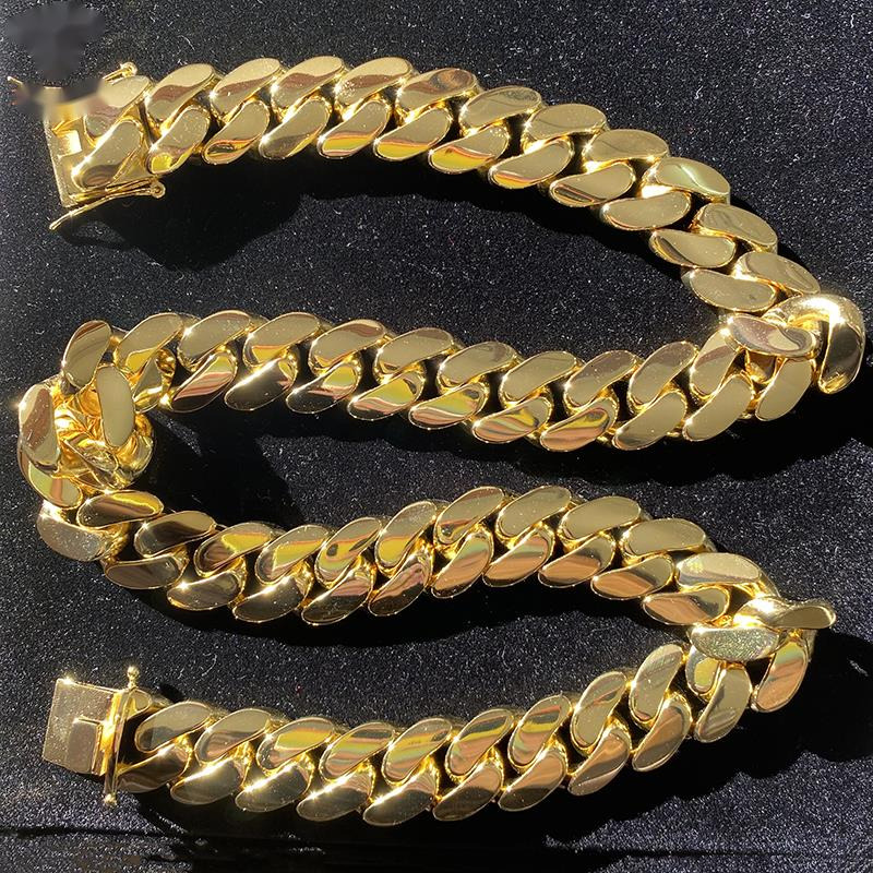 Jewelry Custom 30mm Cuban Link Chain 925 Sterling Silver 10K 14K 18K Gold Plated Miami Hiphop Cuban Link Necklace