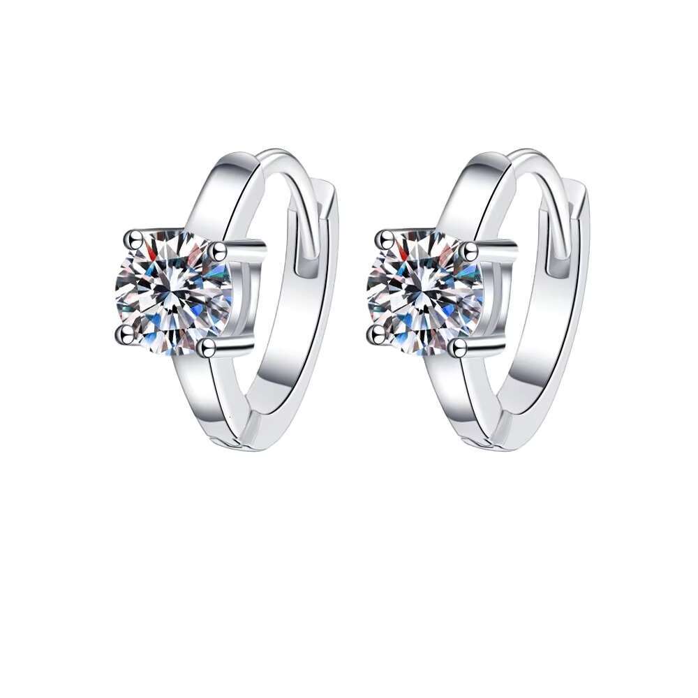 925 Sterling Silver Sparkling Piercing Earring Fine Jewelry 1 Carat D Color Moissanite Ear Stud Earrings for Women