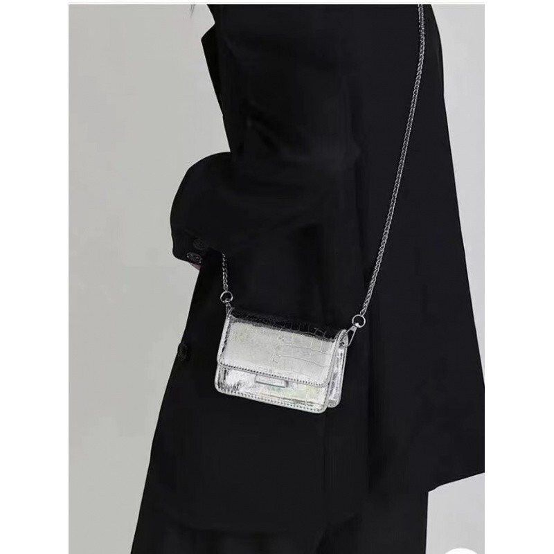 Super Popular Small Bag for Women 2025 New Summer Exquisite Versatile Unique Crossbody Coin Purse Niche Silver Mini Bag
