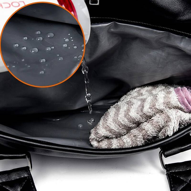 Large Fiess Bag with Shoes Pocket for Men, Black Soft Leather, Big Gym Handbag, Outdoor Sports Lage Pack, Tote Bags