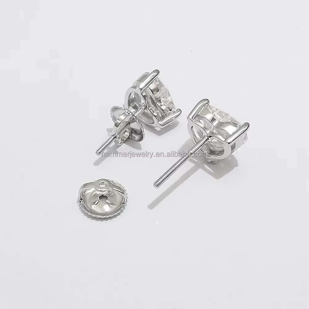 Wholesale 18K Solid Gold 8.5mm Heart Shape 5ct Moissanite Stud Earrings for Men and Women