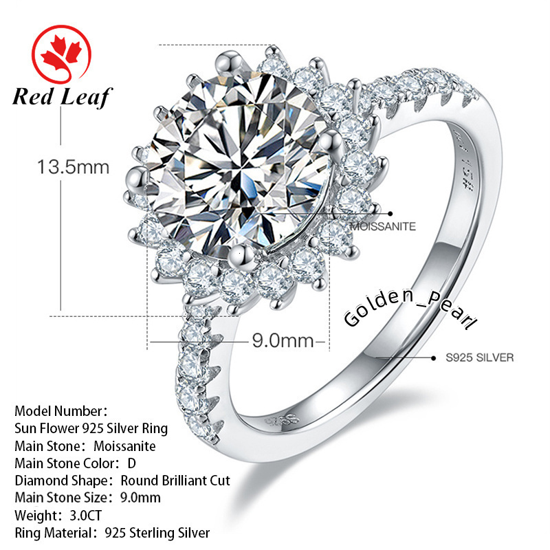 Redleaf Direct Sale White Gold Plated S925 Silver Eternity Wedding Ring Fine Jewelry Ladies Moissanite Diamond Ring