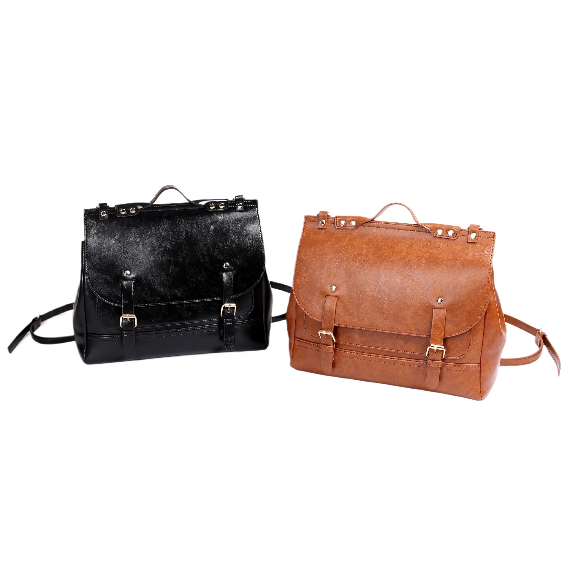 designer Niche Artistic Retro Double Shoulder Crossbody Messenger Bag High-end Oil Wax Leather British College Style Three-in-One Cambridge Backpack