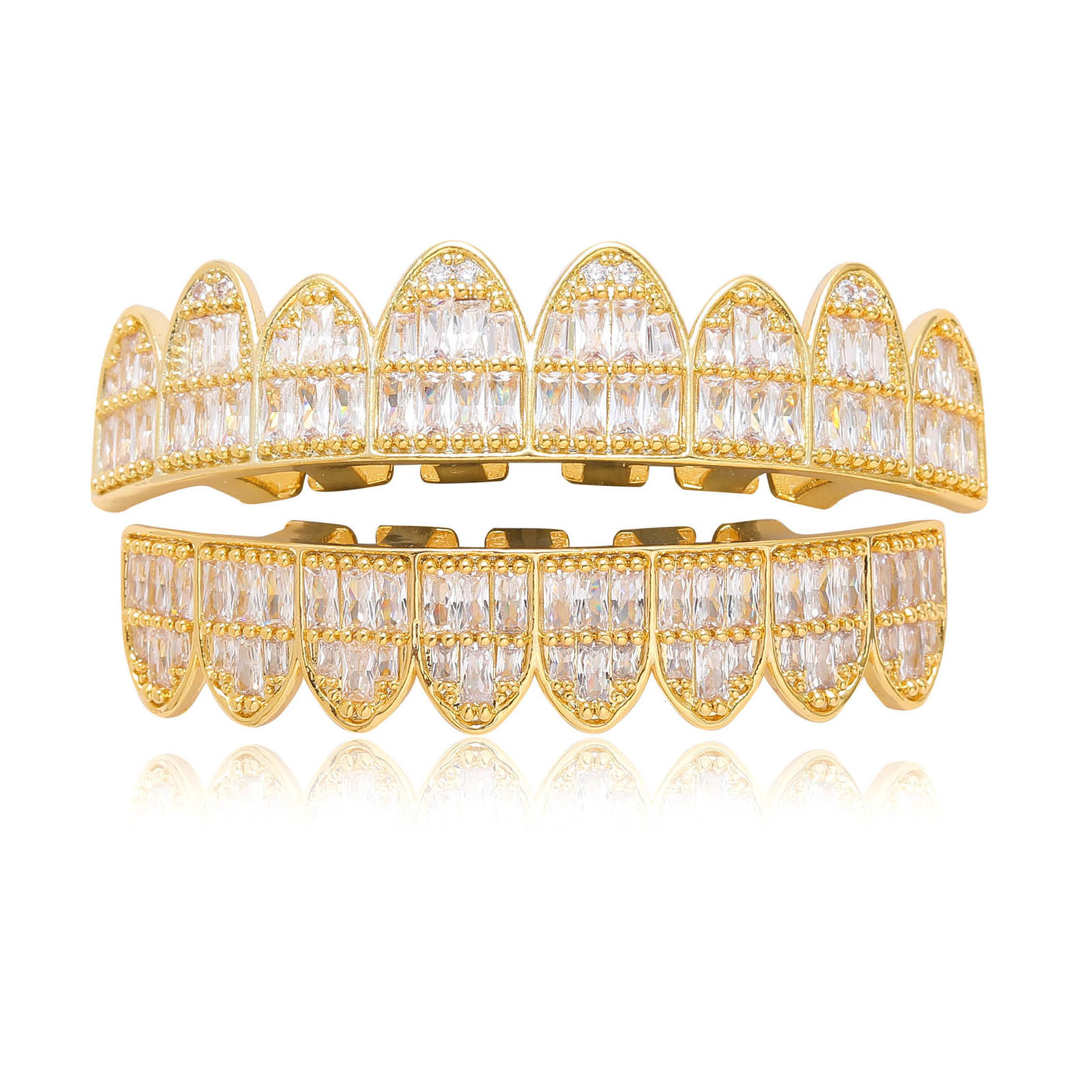 Hip Hop Jewelry Eight Teeth Bracelets T-Square Moissanite Halloween Decoration Jewelry Personalized Funny Mens Accessories moissanite