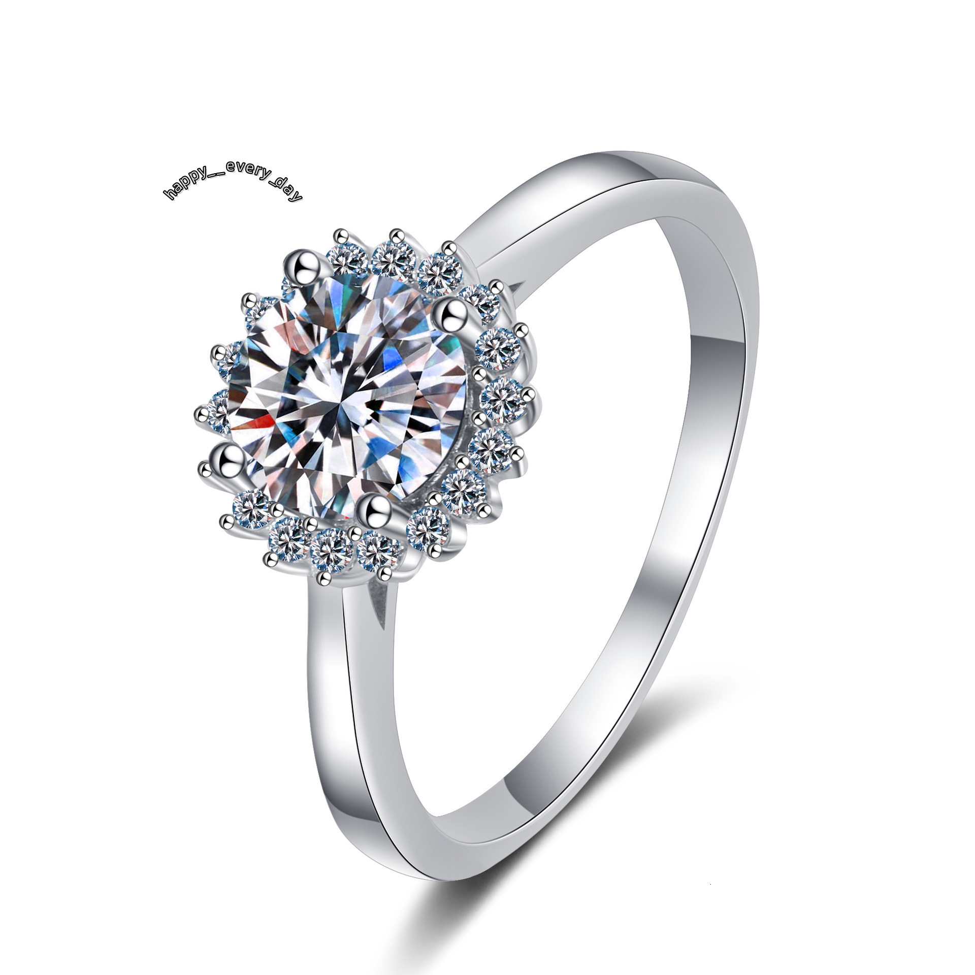 Womens S925 Sterling Silver Wedding Engagement Rings Fine Jewelry Manufacture with Promise Moissanite for Ladies