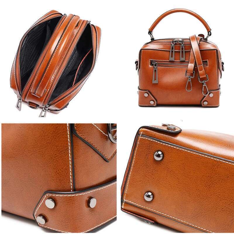 Hifashion Cowhide Genuine Leather Pillow Small Shoulder Crossbody Bags For Women 2025 Trend Designer Boston Tote Ladies Handbags