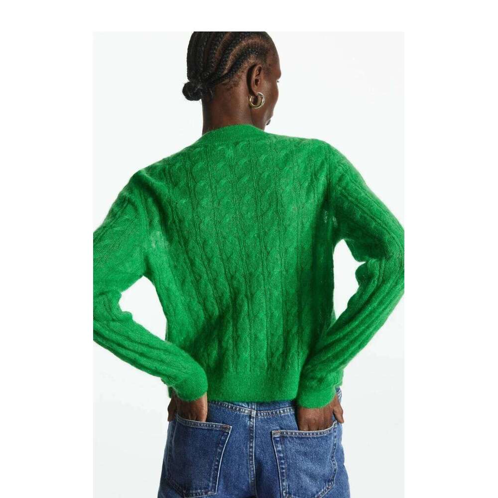 Ethereal 2023 Autumn New Style Of Women's Standard Casual Mohair Blend Twist Knit Cardigan