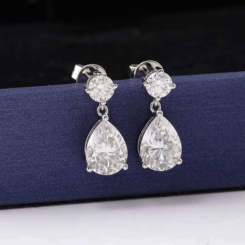 Pear Shape VVS Diamond Moissanite PT950 Stud Earrings Customized Earrings for Women
