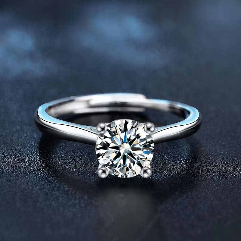 Custom 925 Silver Wedding Ring with Moissanite Diamond Stone Gemstone Jewelry Trendy Style for Anniversary