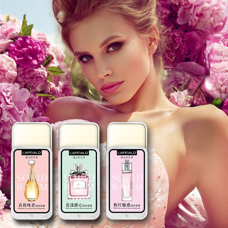 Women Smear Balsams Pomade Fragrance Balms Aromatherapy Lady Pink Flowers Solid Perfume Body Lotion Fragrant Aroma Diffuser Pomander Anti-Odour D