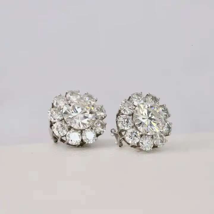 Trending 925 Sterling Silver Moissanite Diamond Engagement and Wedding Earring for Women Stylish New Arrival Jewelry Collection