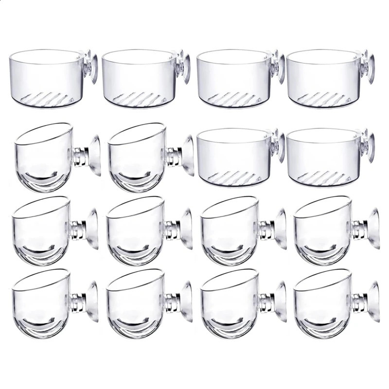 16PCS Aquatic Plant Cups Kit Transparent Acrylic Aquatic Plant Pot Kit With Suction Aquarium Decoration 2 Shapes 250530