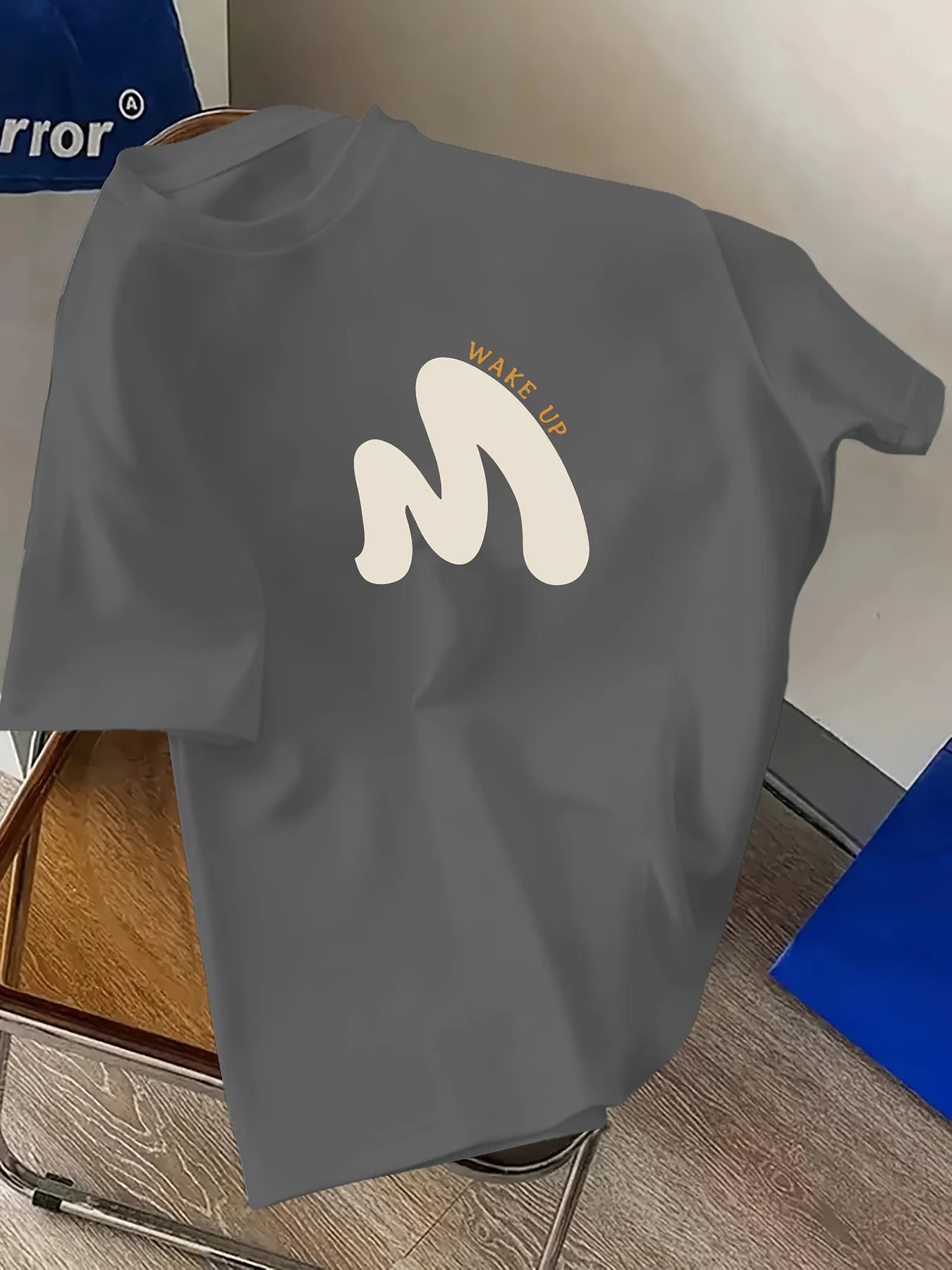 Mens Summer 100 Cotton Fashionable Casual Loose Large Size Shake Up Pattern Printed Sports Round Neck Short Sleeve T-shirt Top 250530