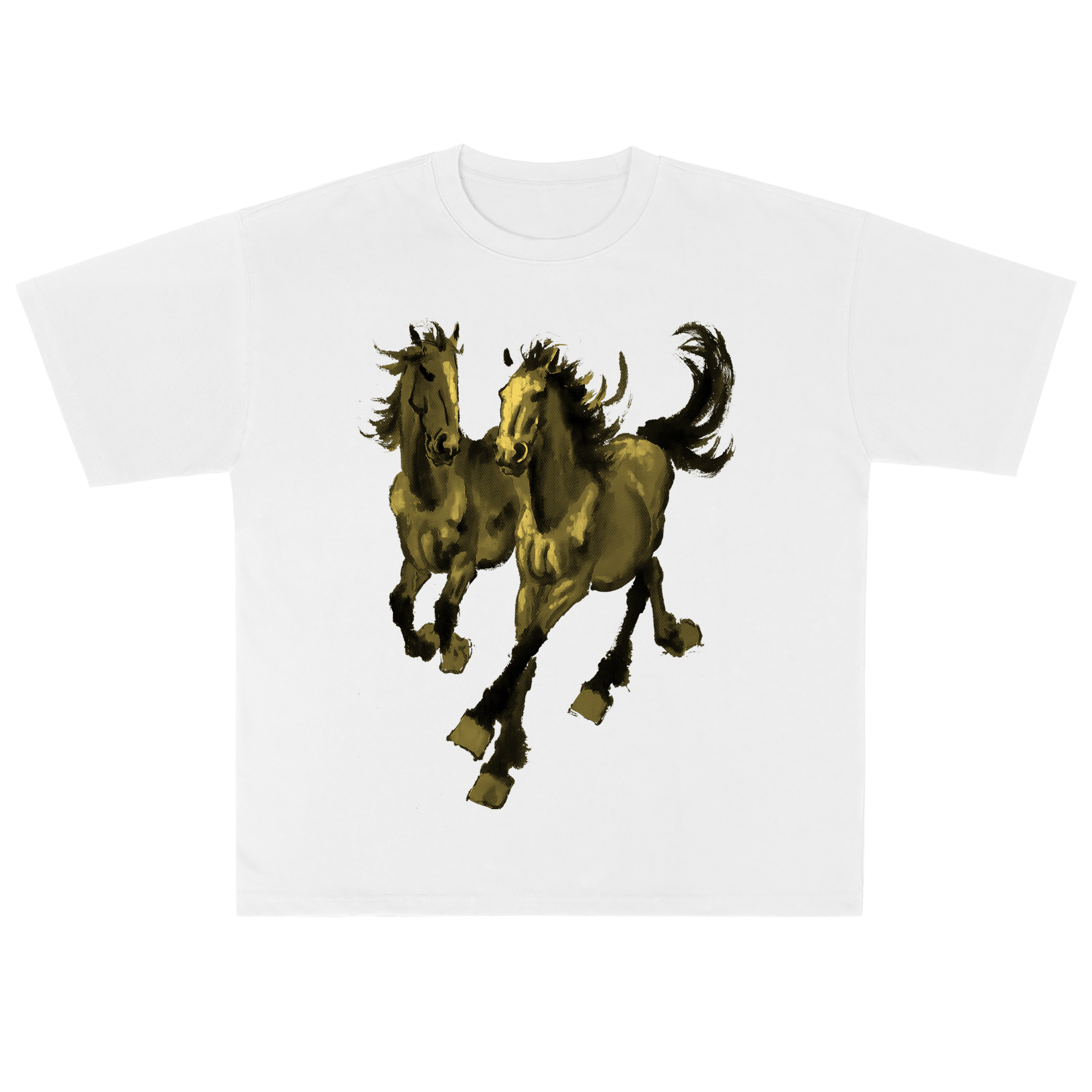 T-shirt men's top designer cotton T-shirt golden fine horse strike short sleeved clothing high-quality fashionable T-shirt