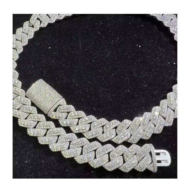 Manufacturer's high-quality 18mm Cuban necklace women's moissanite jewelry