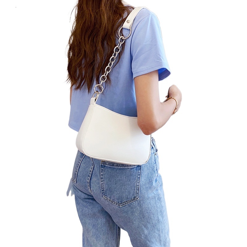 designer White Bag for Women 2025 Spring Summer Korean Style Simple Small Square Bag with Metal Ring Shoulder Underarm Bag Crossbody Bag for Women