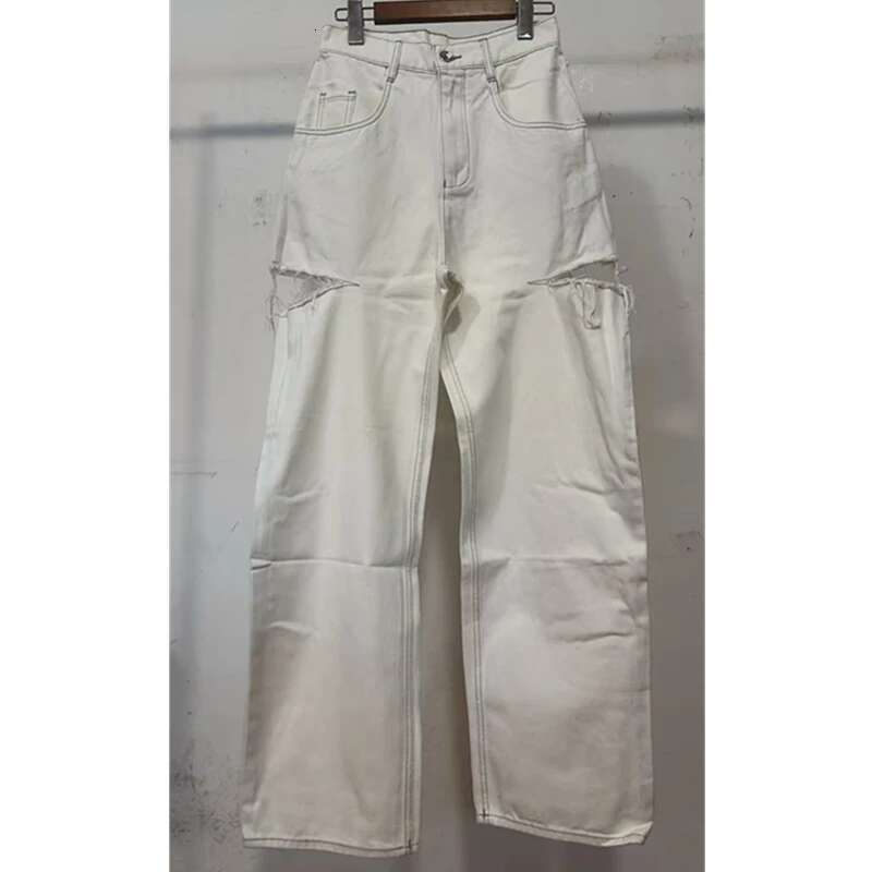 Dave&Di Summer British Street Retro Loose With High Waist Wide Legs Broken For Women Boyfriend Style Mom Jeans