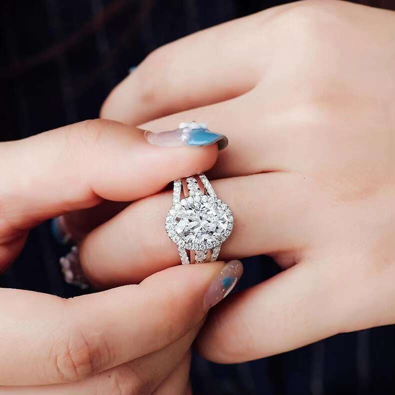 High Quality 14K Moissanite Wedding Ring for Couples Luxury Light Sensation Female Niche