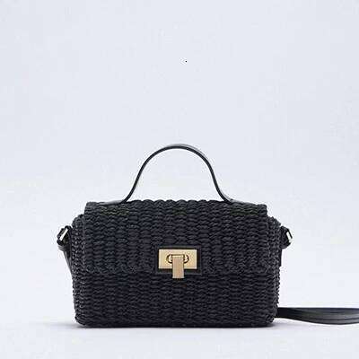 Fashion Box Straw Women Handbags Designer Brand Rattan Shoulder Crossbody Bags Handmade Woven Summer Beach Bag Travel Purse