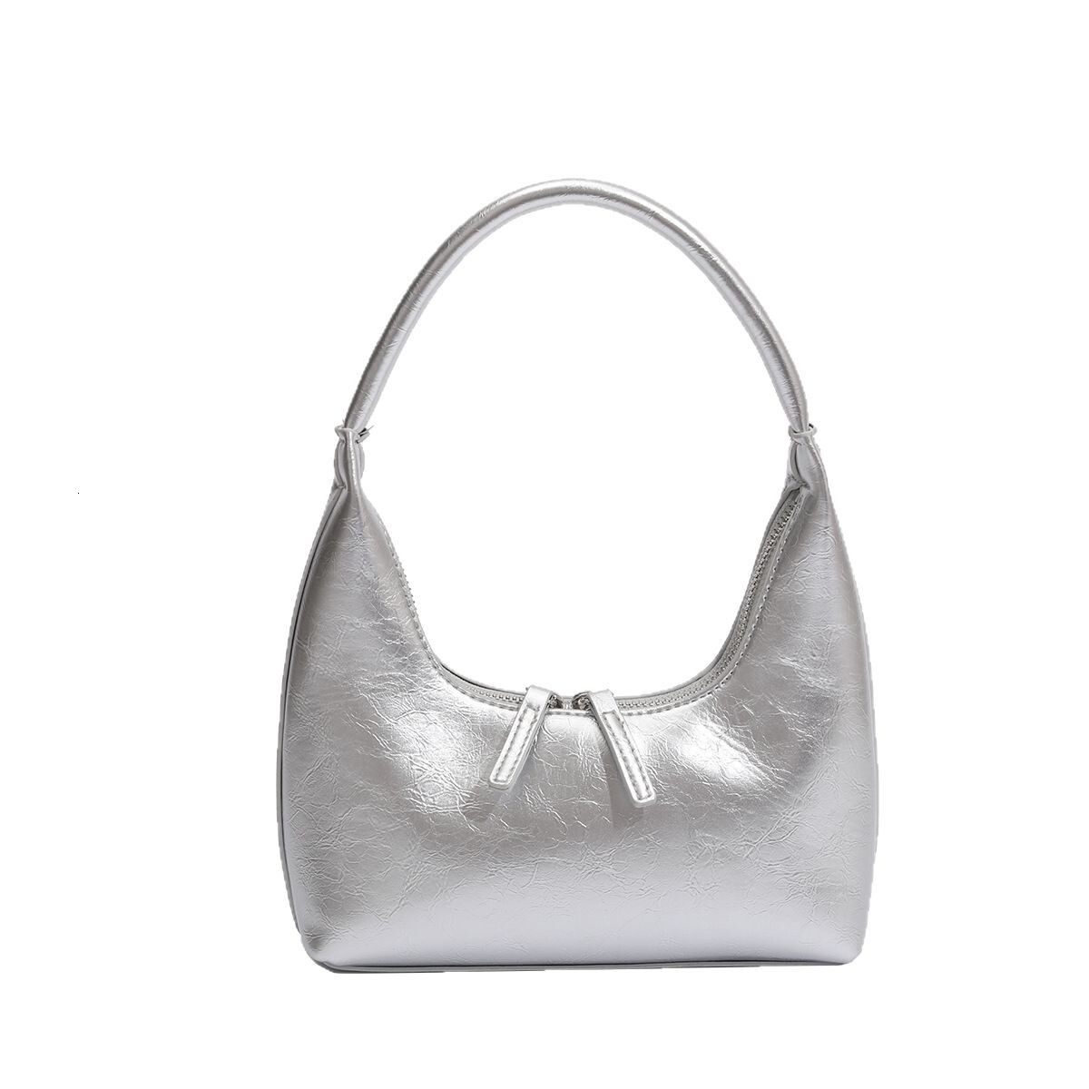 designer New French Style Silver Texture Underarm Bag for Women Summer Texture Niche Shoulder Bag Handbag Korean Ins Bag