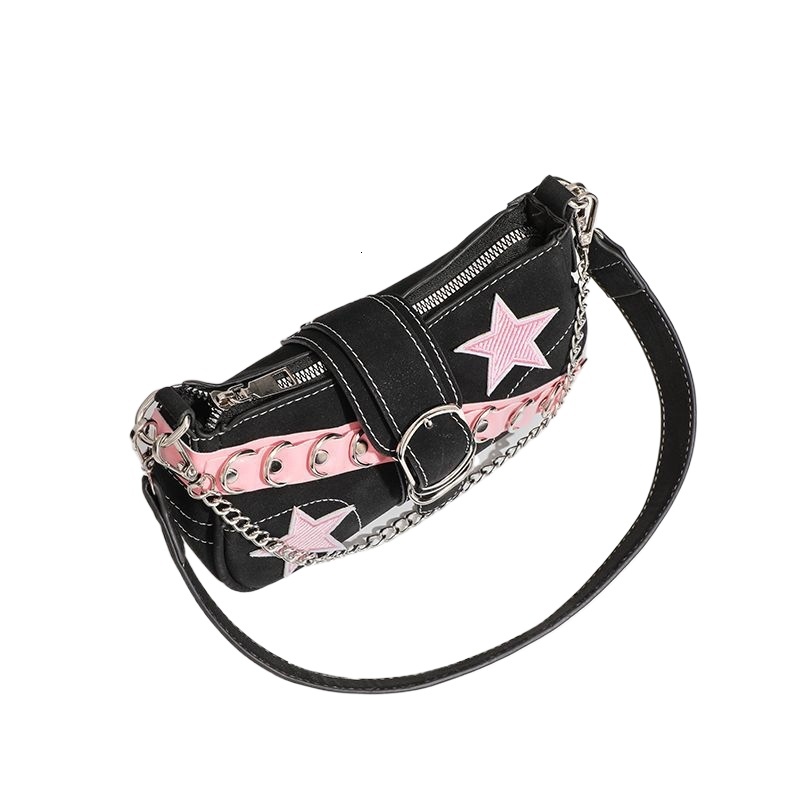 designer 2025 New Y2K Sweet Cool Girl High-End Underarm Bag Internet Celebrity Original Niche Design Single Shoulder Baguette Bag for Women