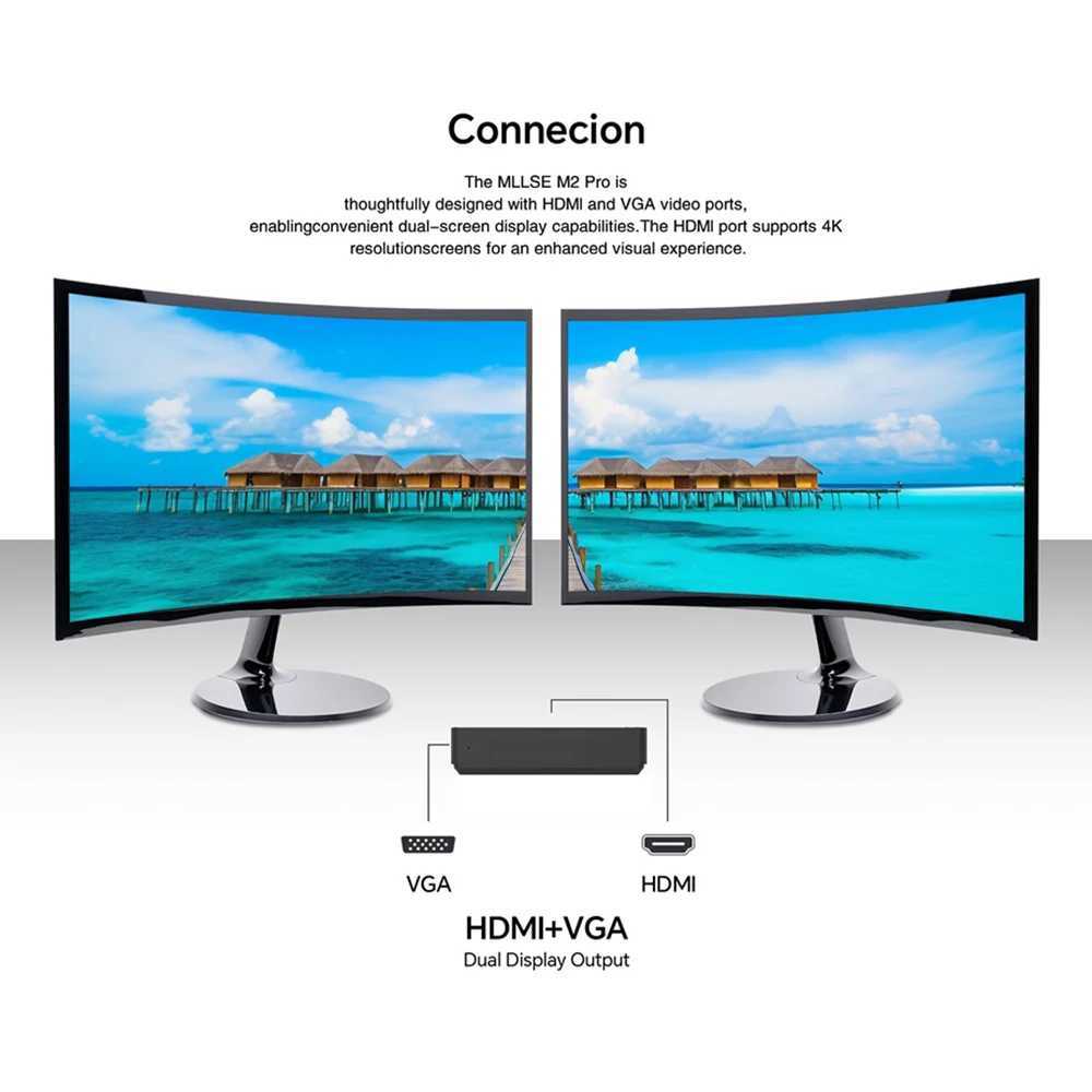 MLLSE M2 Pro Mini PC Intel Celeron J3710 CPU 8G RAM 256G ROM compatible+VGA USB3.0 Win10Pro Desktop Portable WiFi BT 4.2 X250602