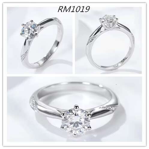 Moissanite Engagement Women Ring 925 Sterling Silver Plated White Gold 1CT DEF VVS Moissanite Rings