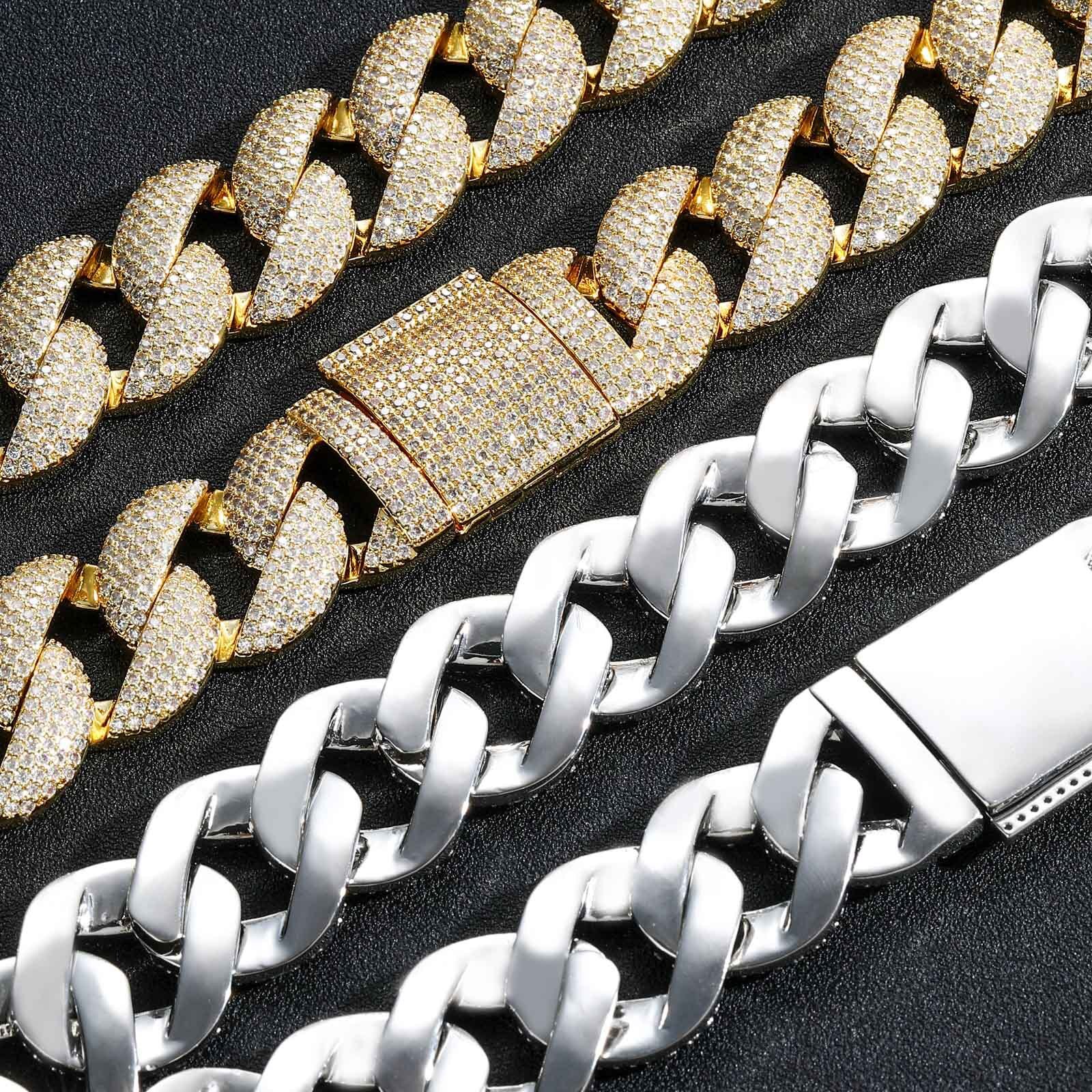Hip Hop Bracelet 22mm Wide Bubble Cuban Chain 5 Row Diamond Personality Bold Trendy Moissanite Mens Bracelet moissanite