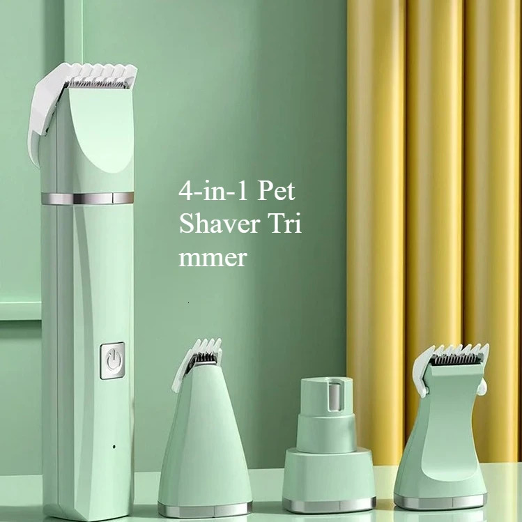 Low Noise Dog Clippers Cordless 4-in-1 Pet Shaver Trimmer Type C Charging Grooming Tool 250530
